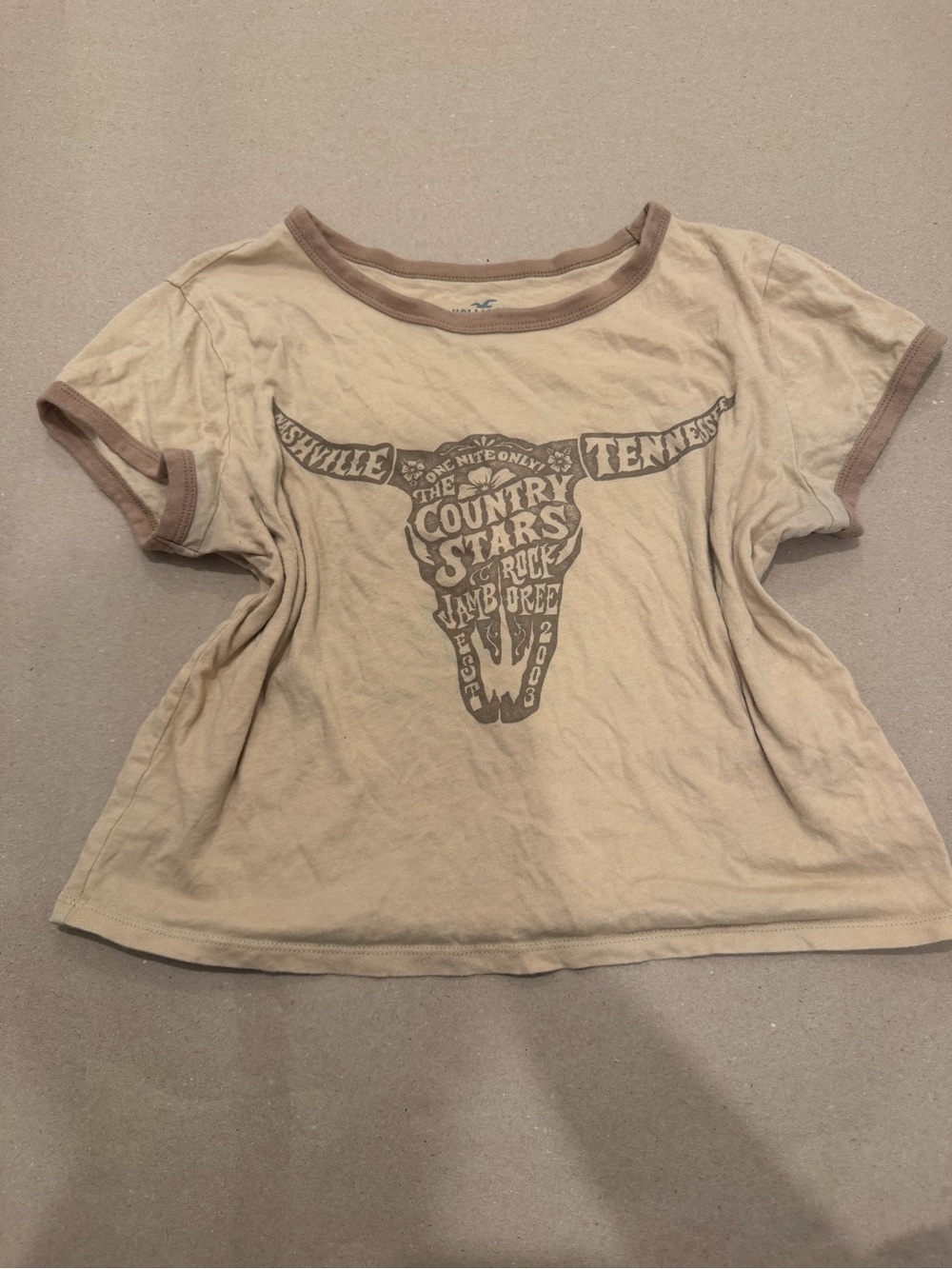 Hollister Nashville Tennessee Steer Skull Ringer Tee